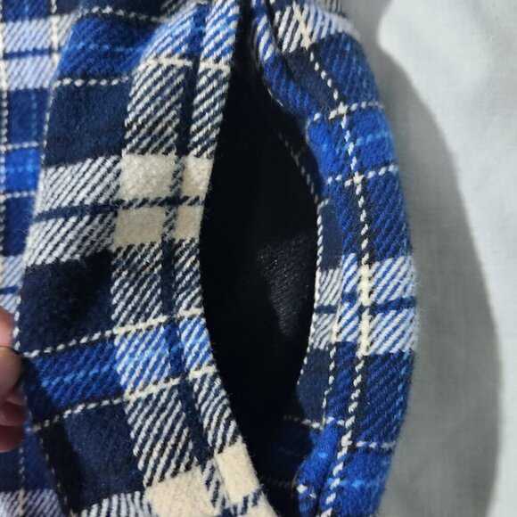 Orvis Plaid Shacket Men's Size LG Long Sleeve Heavyweight Blue Flannel Pockets - Picture 8 of 13